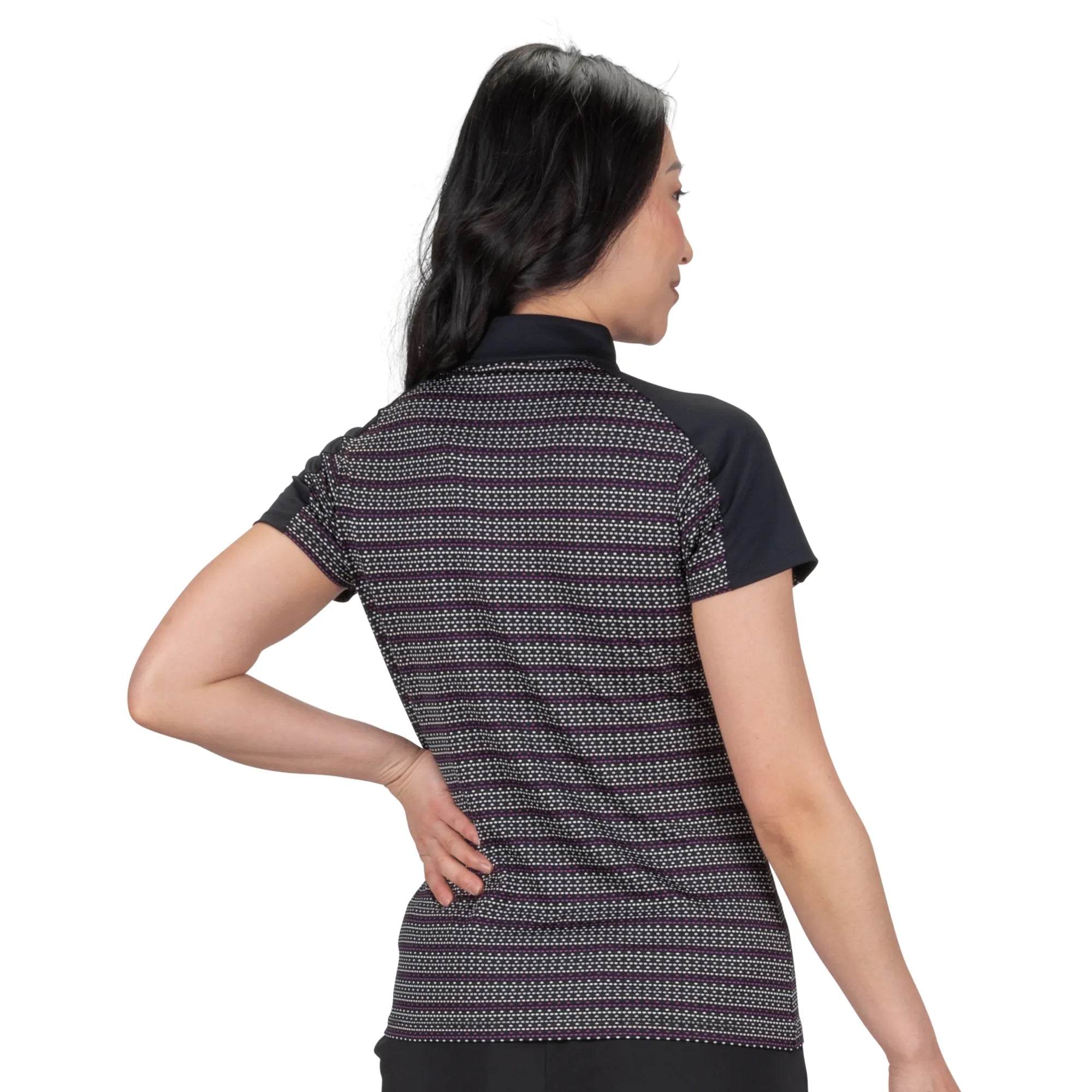 Nancy Lopez   Triumph Short Sleeve Polo Black Multi