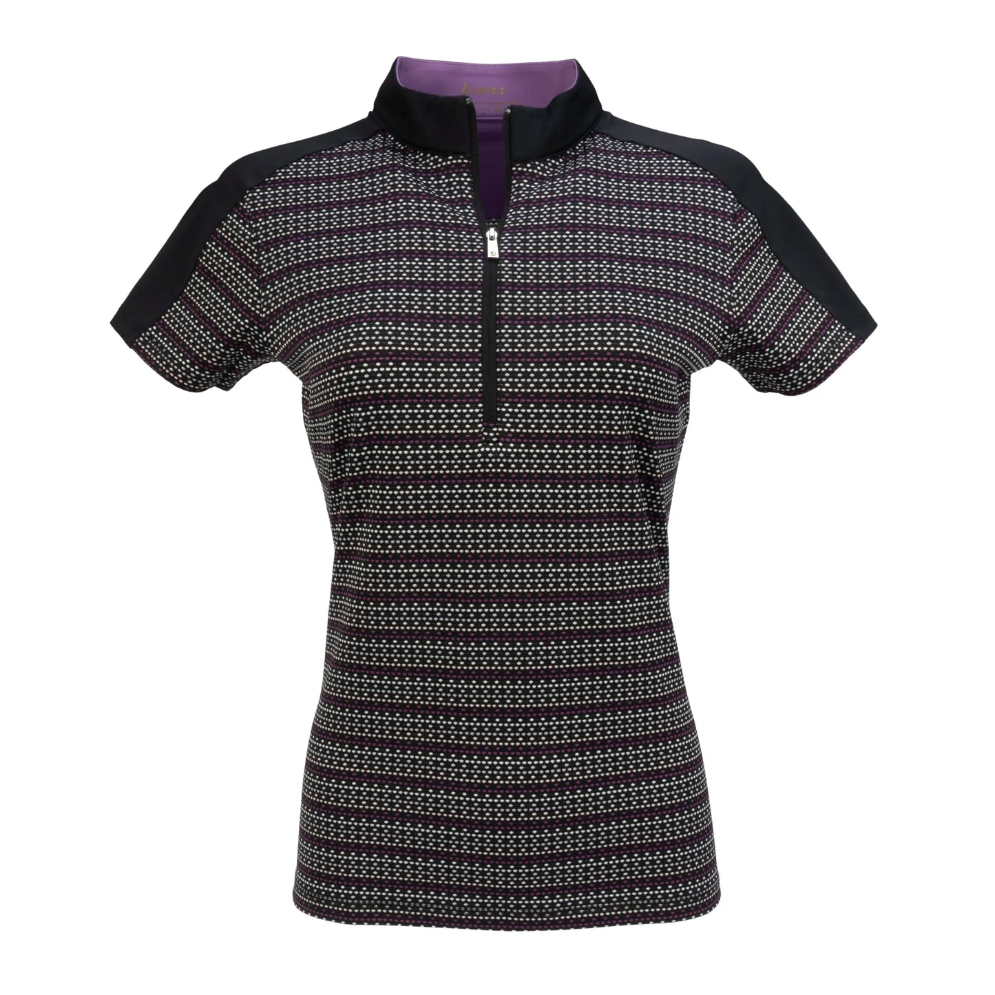 Nancy Lopez   Triumph Short Sleeve Polo Black Multi