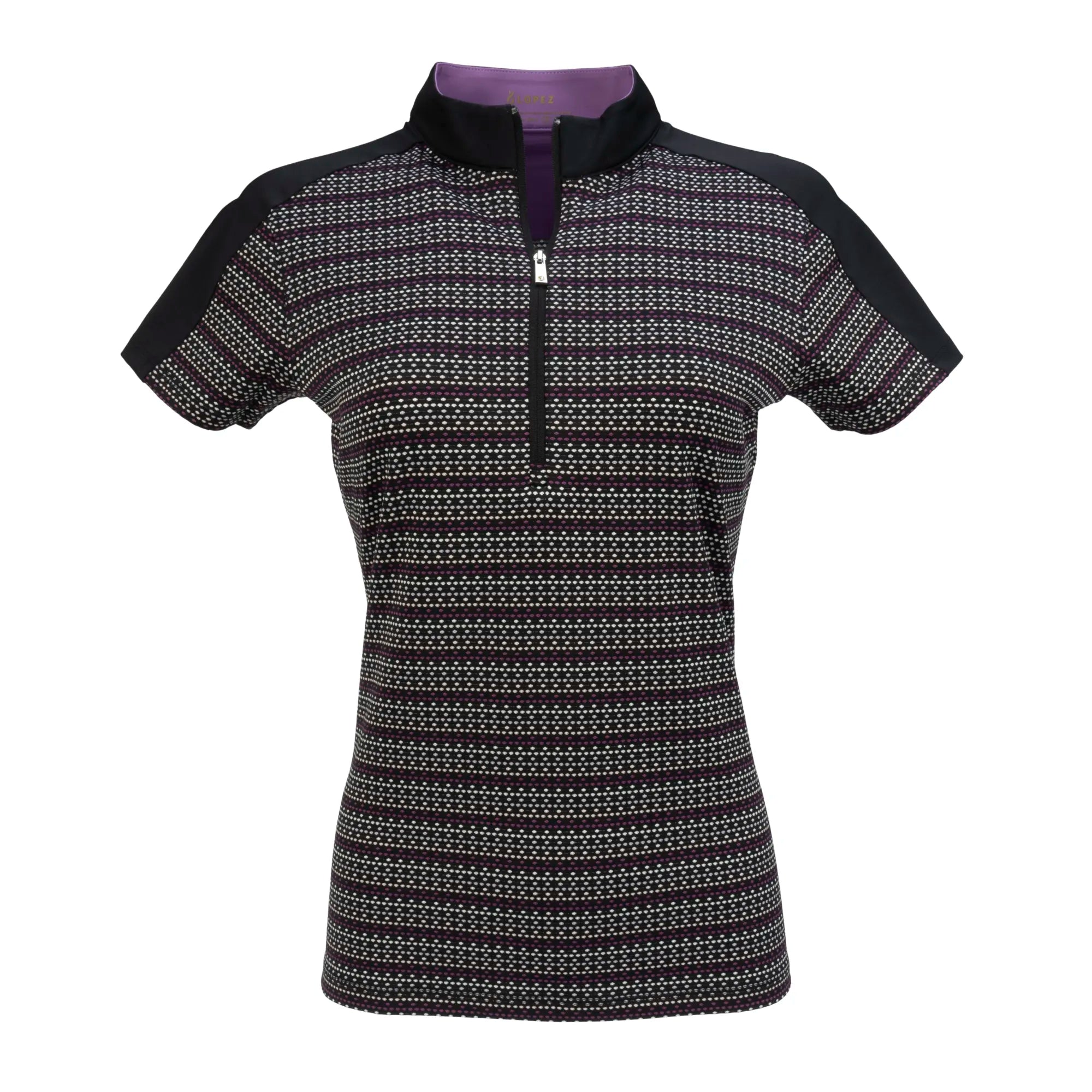 Nancy Lopez   Triumph Short Sleeve Polo Black Multi
