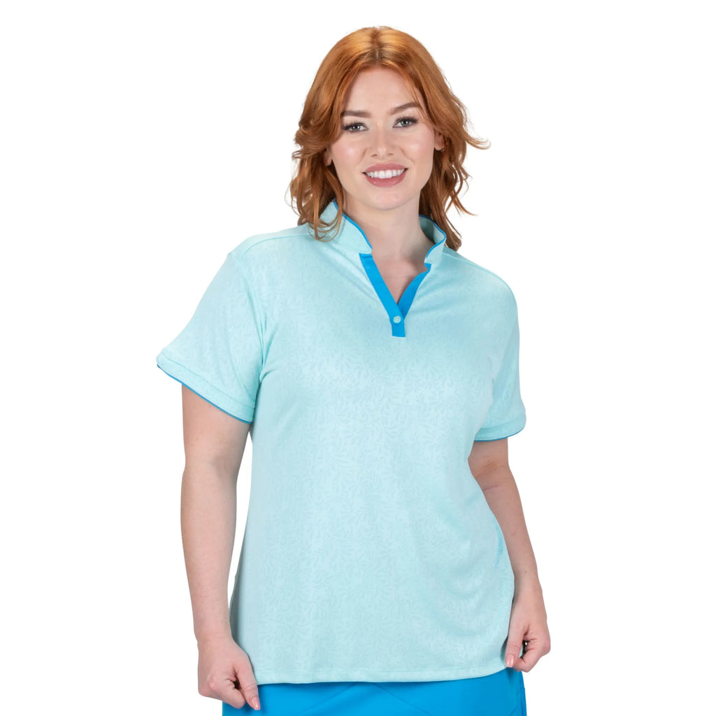 Nancy Lopez   Vine Short Sleeve Polo Plus Ice Multi