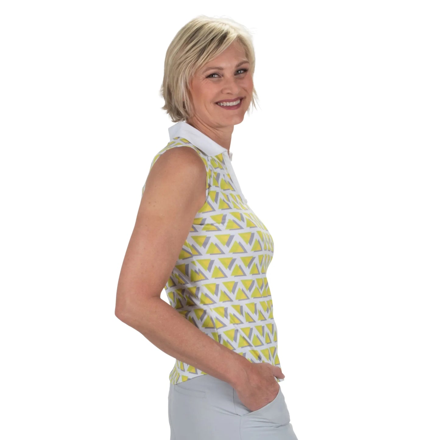 Nancy Lopez  Yuma Sleeveless Polo White Multi