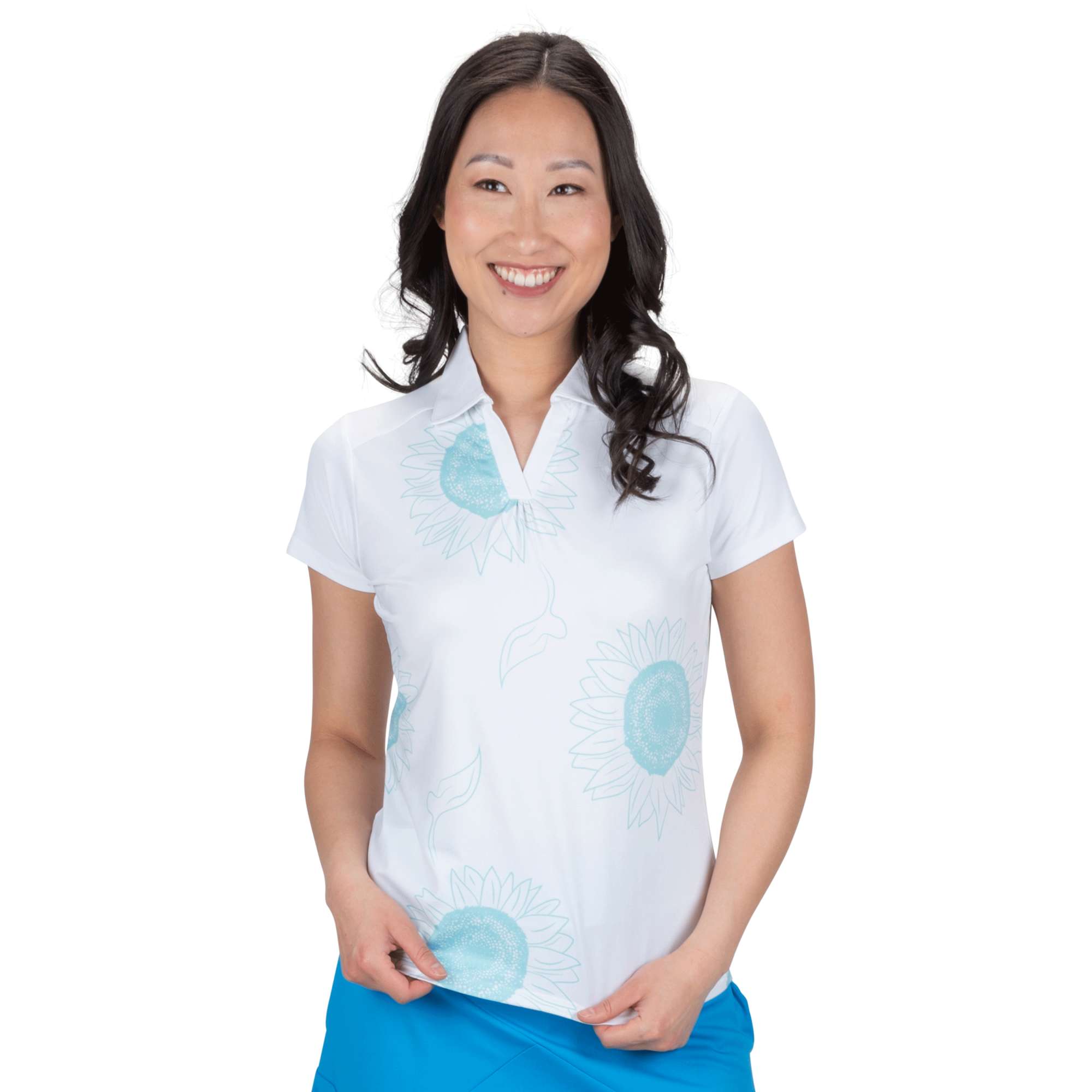 Nancy Lopez   Sunny Short Sleeve Polo White Multi