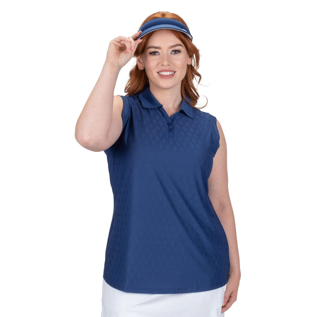 Nancy Lopez   Tempo Sleeveless Polo Plus Navy