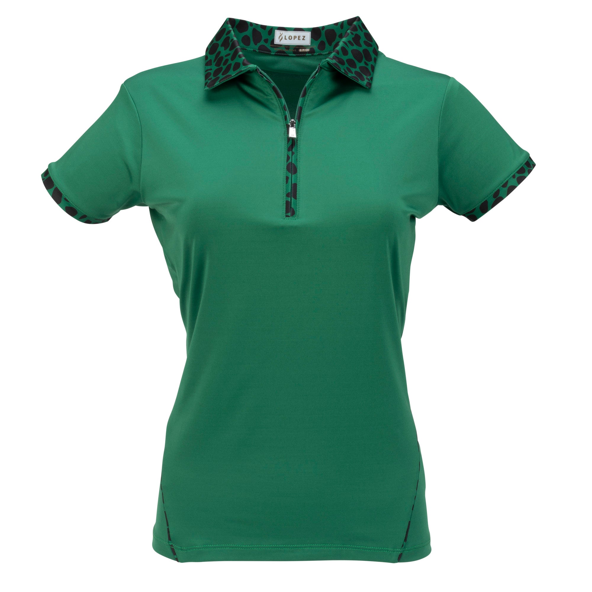 Nancy Lopez  Splendor Short Sleeve Polo Plus Pine Multi
