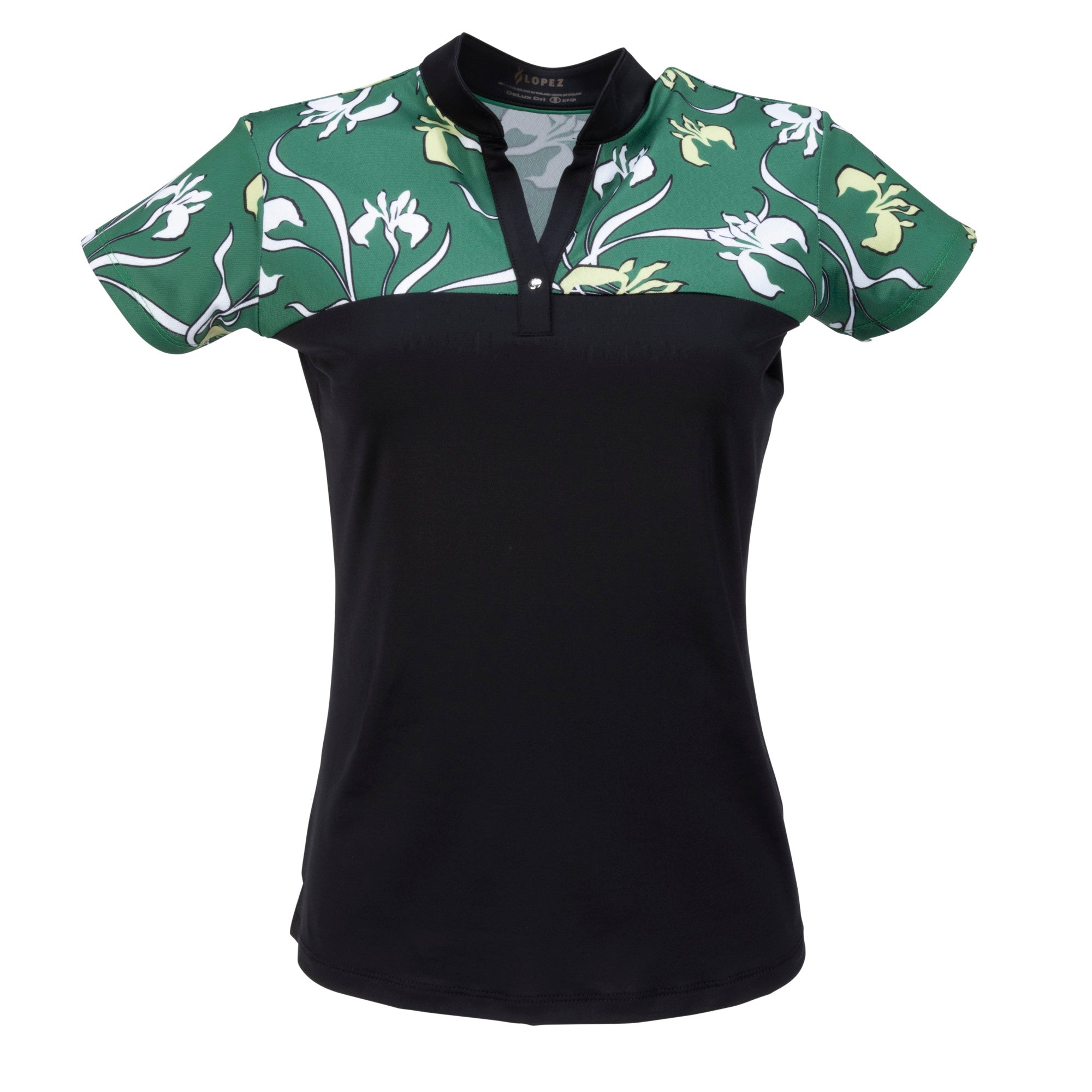 Nancy Lopez  Minx Short Sleeve Polo Black Multi
