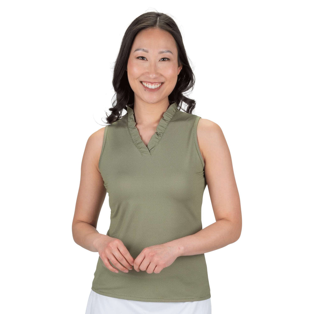 Nancy Lopez   Fresh Sleeveless Polo Olive