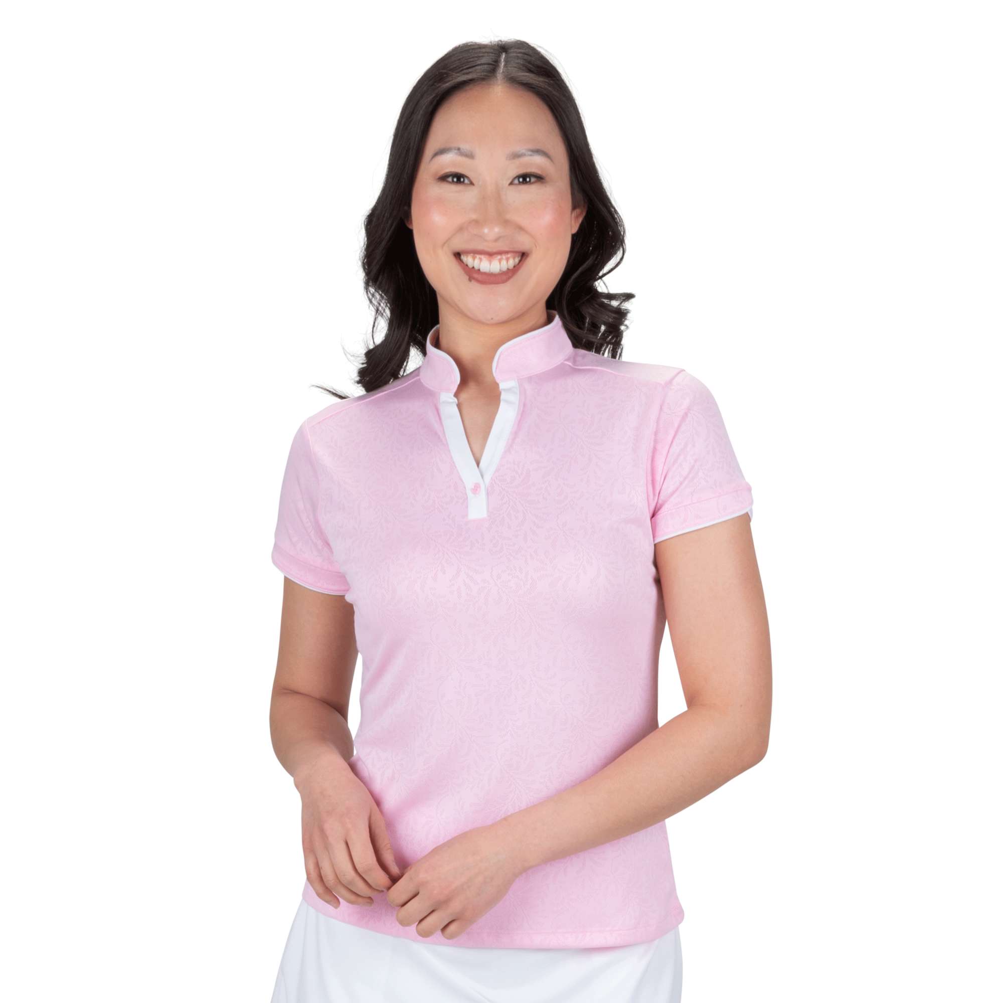 Nancy Lopez   Vine Short Sleeve Polo Burst Multi