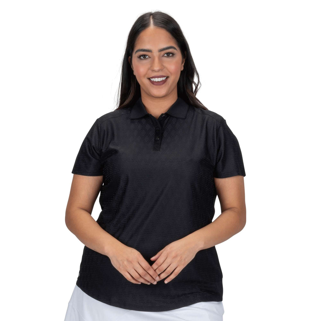 Nancy Lopez   Tempo Short Sleeve Polo Plus Black