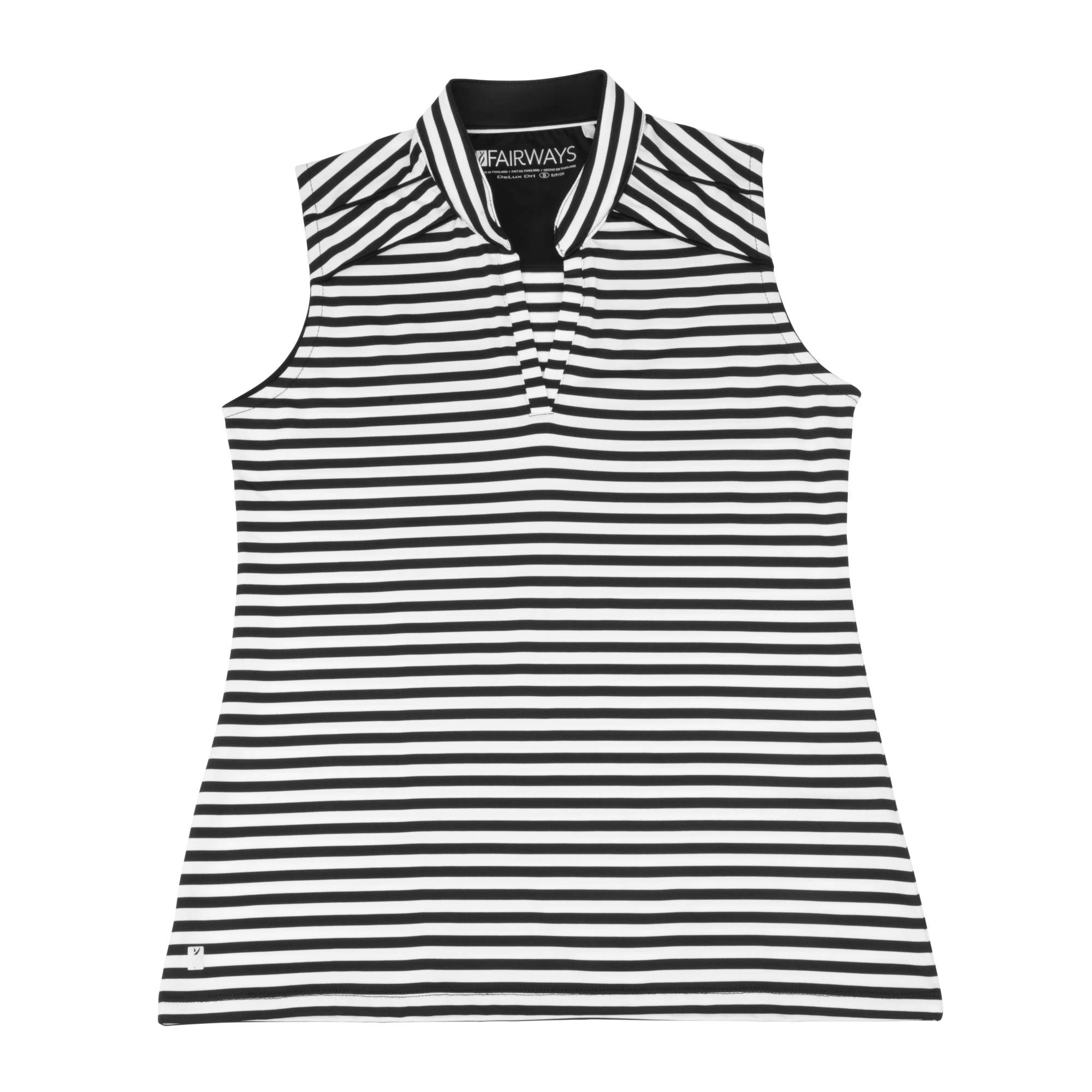 Nancy Lopez  Women'S Bold Sleeveless Polo Black Multi