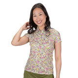 Nancy Lopez  Bloom Short Sleeve Polo White Multi